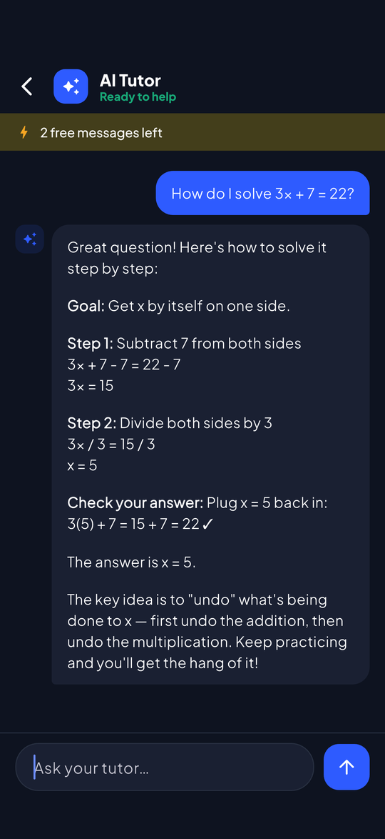 Solvee tutor chat